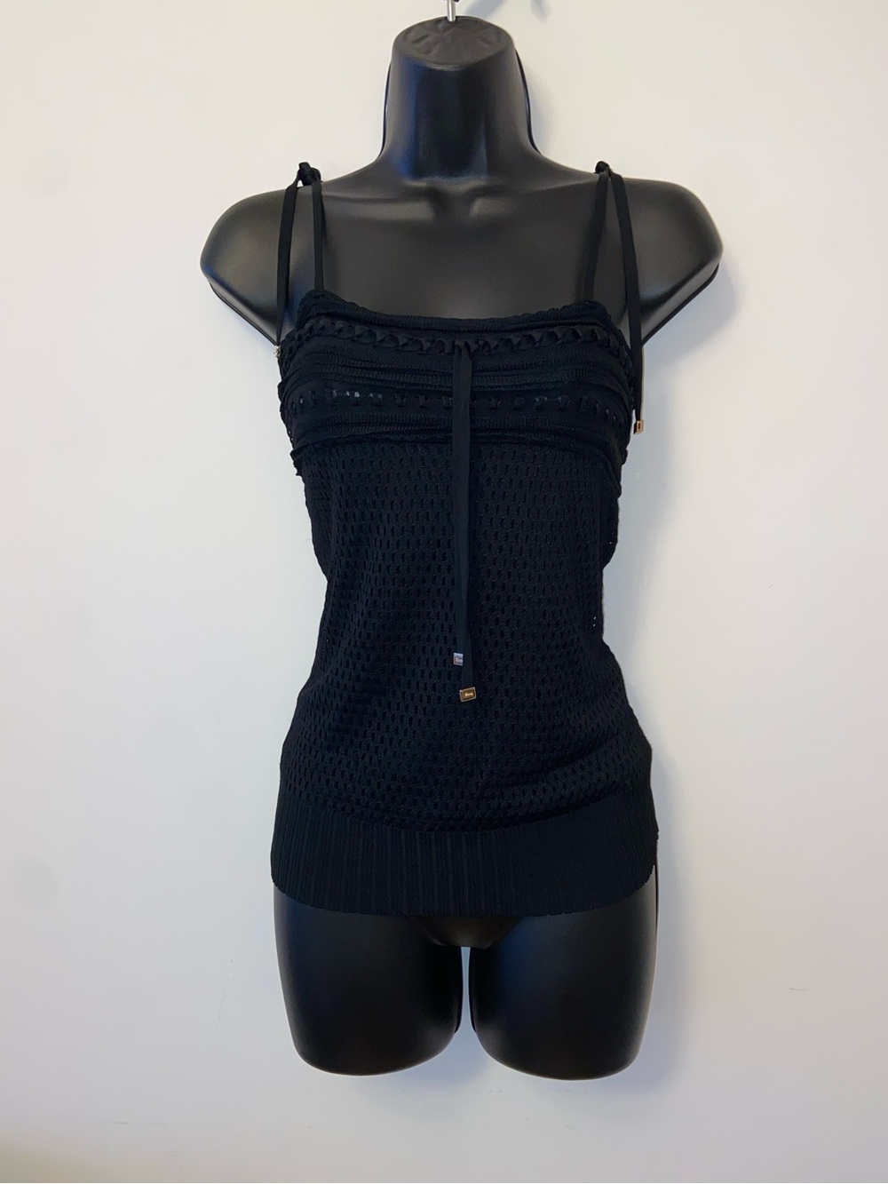 Gucci Vintage Black Mesh Knit Camisole